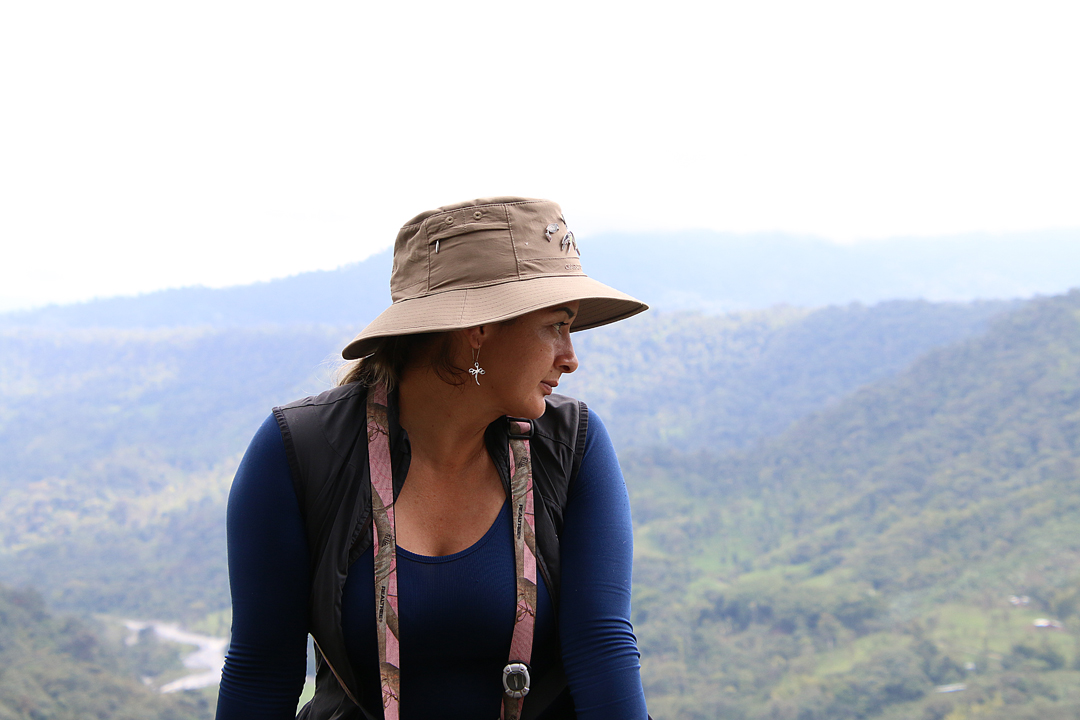 Sandra. Vores fremragende guide. Mirador Río Blanco, San Miguel de Los Bancos Ecuador.