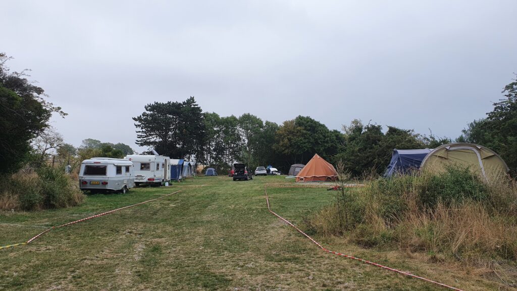 Campingområde på campingpladsen - Høst Møn 2022.